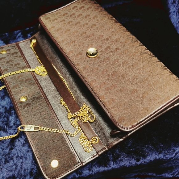 Christian Dior Vintage Clutch Purse Authentic Monogram Made France Frame 1980s - Picture 7 of 12